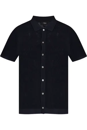 THEORY Polo en maille ajourée