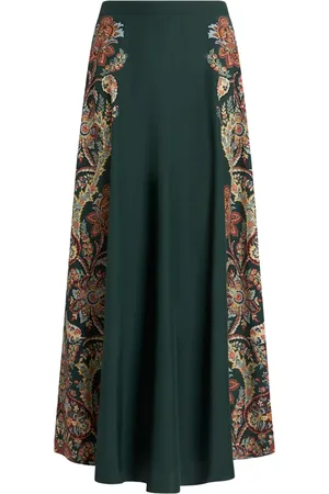 Etro Jupe mi-longue en soie à motif cachemire