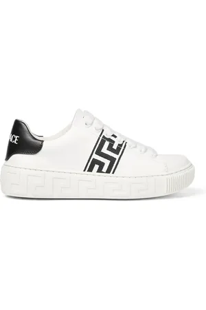 VERSACE Baskets en cuir à broderies Greca