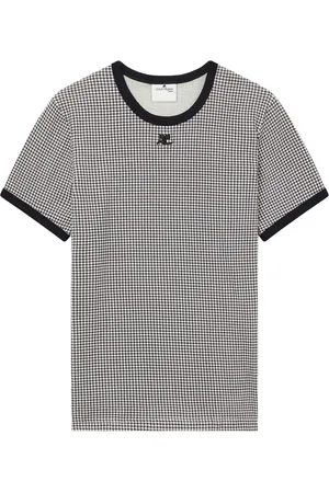 Courrèges Chemise en coton à motif pied-de-poule