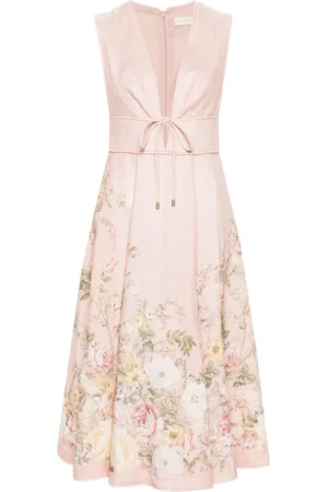 ZIMMERMANN Robe mi-longue Waverly Plunge en lin