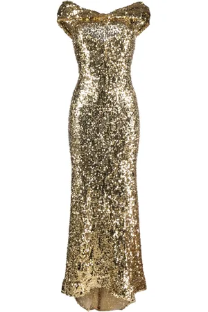 Atu Body Couture Robe longue ornée de sequins à coupe longue