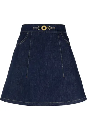 Patou Minijupe en jean biologique à coupe évasée