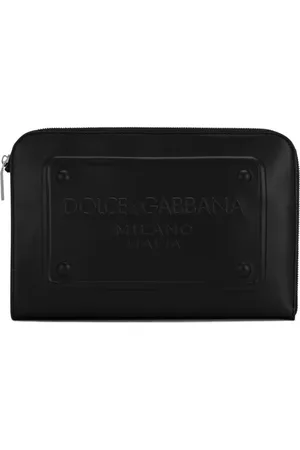 Dolce & Gabbana Pochette en cuir à plaque logo