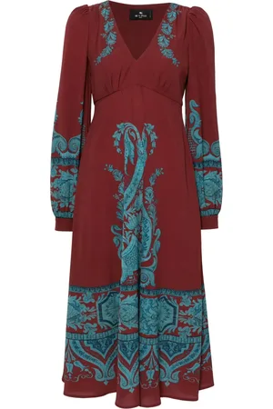 Etro Robe mi-longue à motif cachemire