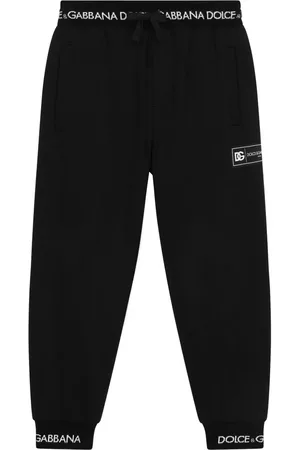 Dolce & Gabbana Pantalon de jogging en coton à taille à logo