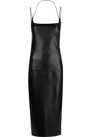 The Attico Robe en cuir à dos nu