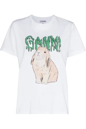 Ganni T-shirt à logo Rabbit
