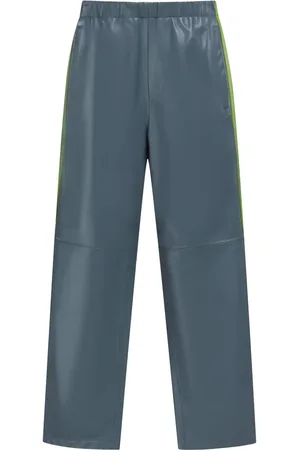 Marni Pantalon en cuir à coupe droite