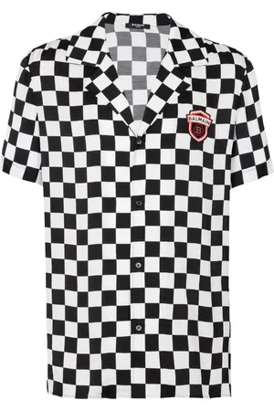 Balmain Chemise satiné Racing à carreaux