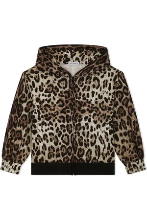 Dolce & Gabbana Hoodie zippé à imprimé léopard