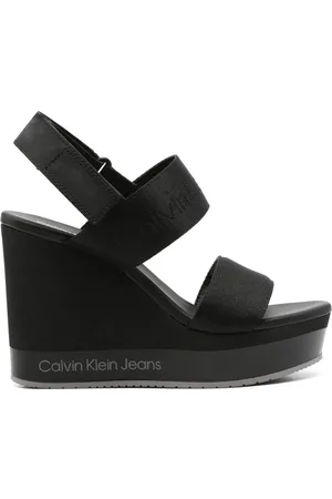 Calvin Klein Sandales compensées à logo en jacquard 110 mm