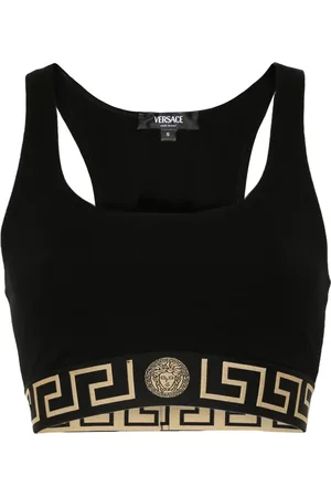 VERSACE Haut crop à bordure Greca