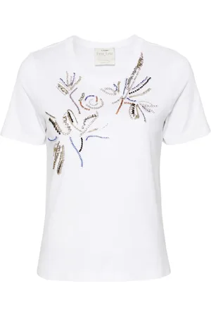 FORTE FORTE T-shirt en coton à ornements de perles