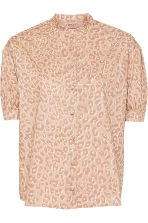 Twin-Set T-shirt en coton à imprimé animalier