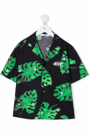 Msgm Chemise Cuban à imprimé feuillage