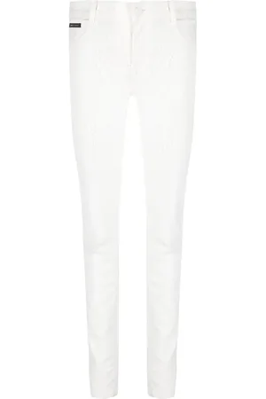 Philipp Plein Legging en jean à effet craquelé