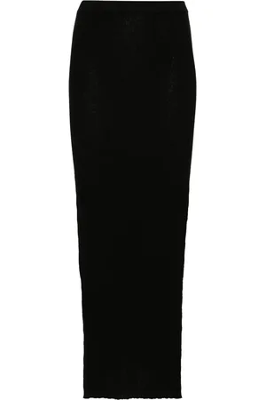 Rick Owens Jupe en maille nervurée Sacris à coupe longue
