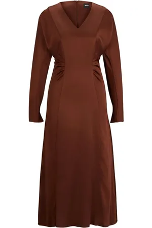 HUGO BOSS Robe courte satiné à col v
