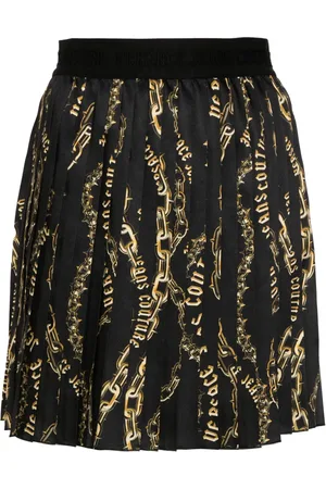 VERSACE Jupe plissée à imprimé Chain Couture
