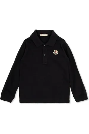 Moncler Tricolour-trimmed long-sleeve polo shirt