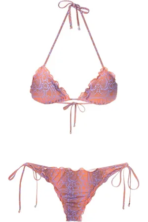 AMIR SLAMA Bikini à imprimé peau de serpent