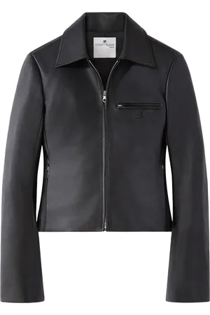 Courrèges Veste en cuir à fermeture zippée