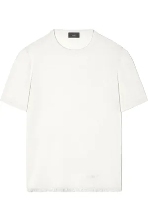 Alanui T-shirt en lin à bords francs