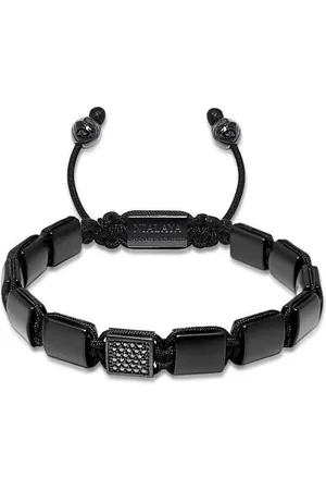 Nialaya Bracelet de perles à breloque gravée