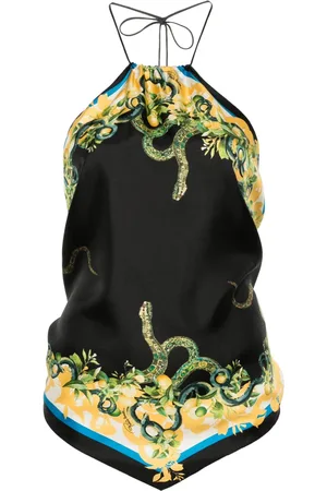 Roberto Cavalli Haut de bikini à imprimé Snake