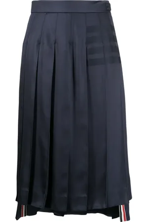 Thom Browne Jupe mi-longue en soie à plis