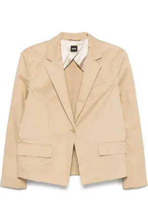 HUGO BOSS Blazer en coton à simple boutonnage