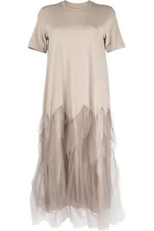 JNBY Robe mi-longue à empiècement en tulle