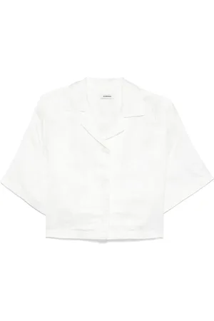 Sandro Chemise crop à fleurs en jacquard