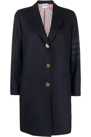 Thom Browne Manteau droit à bandes contrastantes