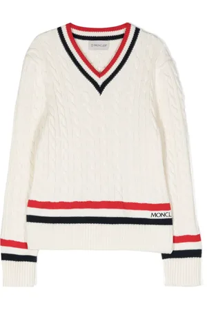 Moncler Pull en maille torsadée à col v
