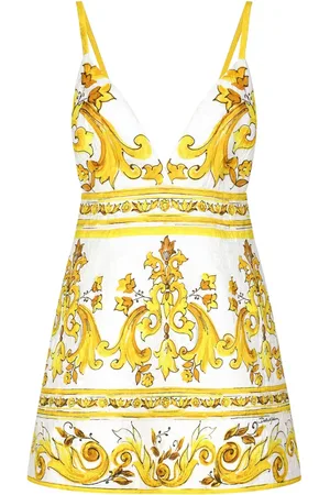 Dolce & Gabbana Robe en soie à imprimé Majolica