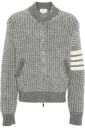Thom Browne Veste bomber en maille épaisse à 4 bandes signature