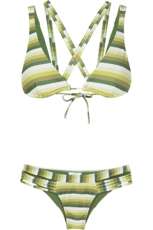 AMIR SLAMA Bikini triangles à rayures