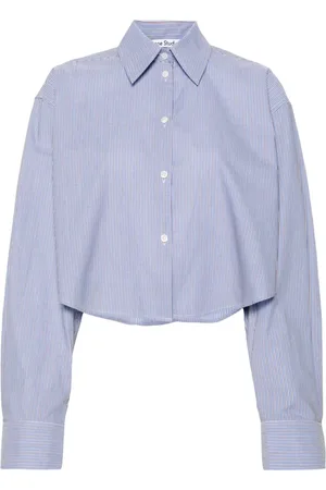 Acne Studios Chemise crop à rayures