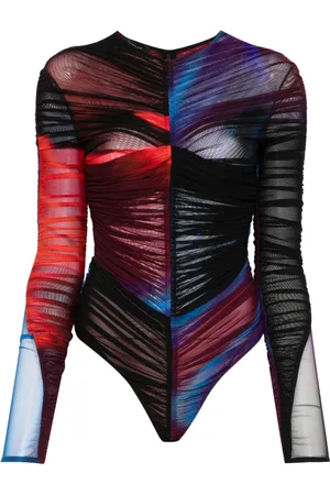 MUGLER Body froncé en résille