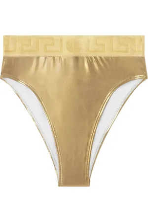 VERSACE Bas de bikini métallisé Greca Border