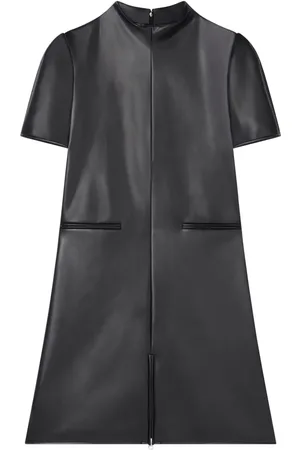Courrèges Robe courte évasée en cuir artificiel