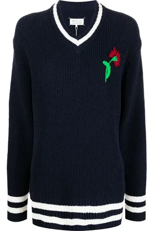 Maison Margiela Pull à fleurs brodées
