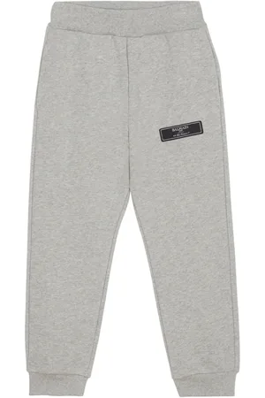 Balmain Pantalon de jogging en coton à patch logo