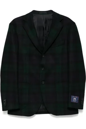 MAN ON THE BOON. Blazer boutonné à carreaux