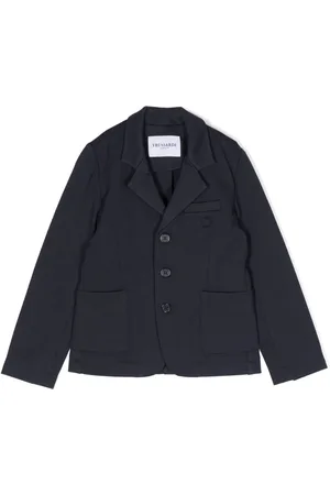 Trussardi Blazer boutonné à logo brodé