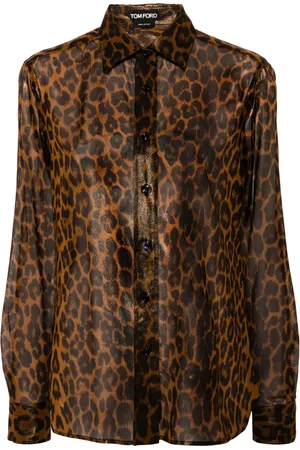 Tom Ford Chemise en soie à imprimé léopard