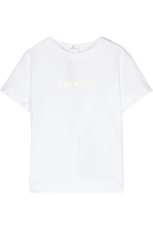 Balmain T-shirt en coton à logo imprimé