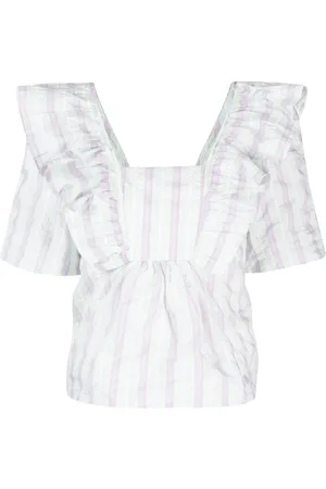 Ganni Blouse rayée à volants